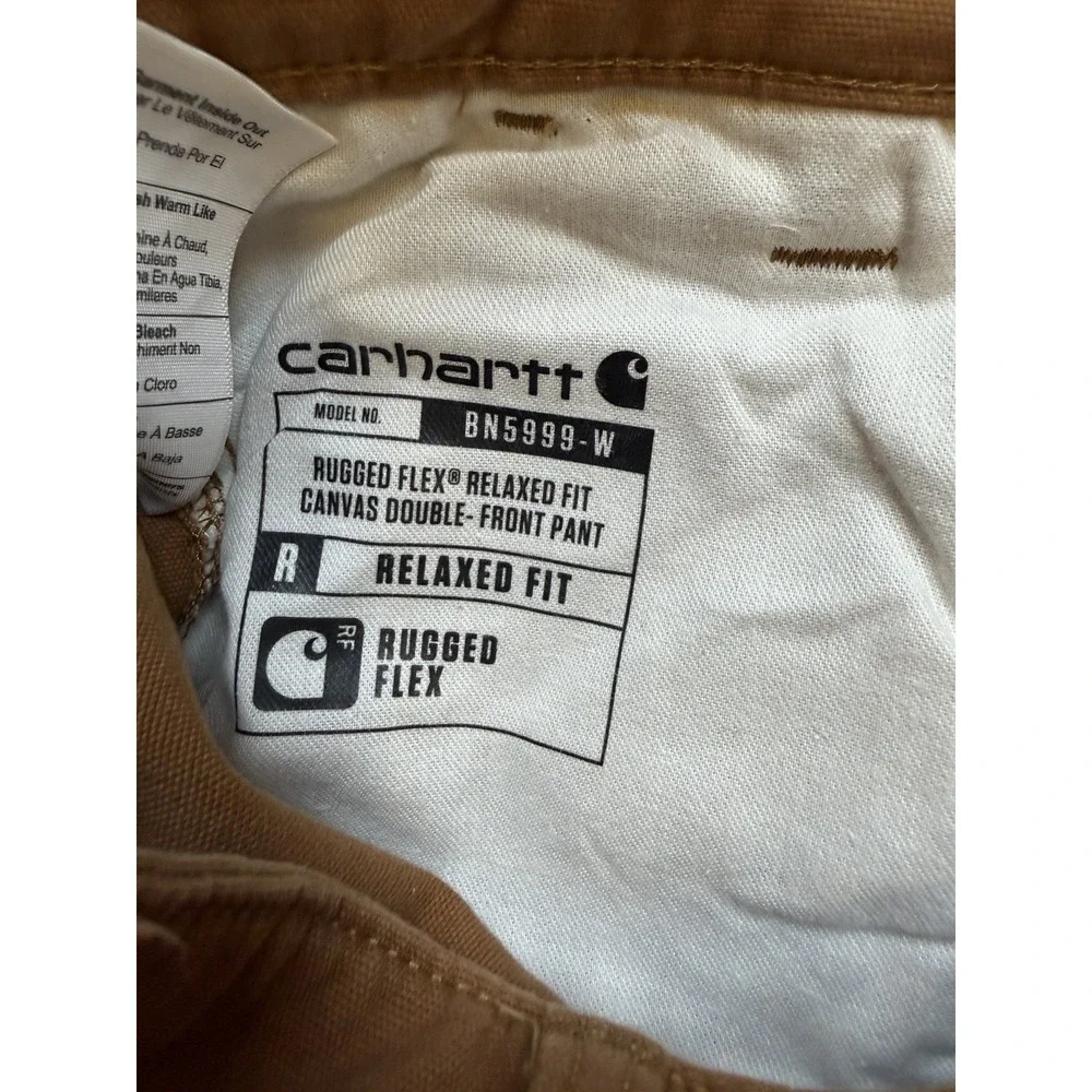 Carhartt double knee Duck Jeans carpenter Women's Sz 2 Tall rugged relaxed fit - Picture 6 of 10